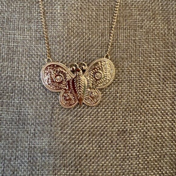 Park Lane “NASH” Necklace – Gold Filigree Butterfly - Picture 4 of 4